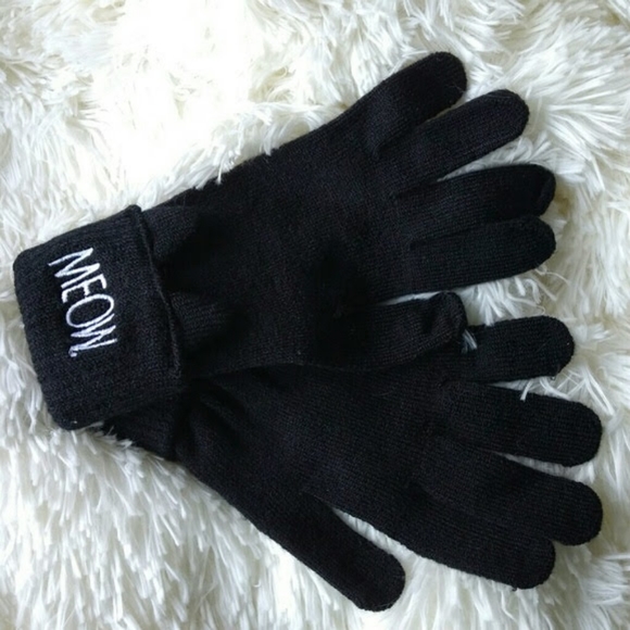 Meow Black Gloves - Picture 1 of 1